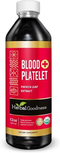 Herbal Goodness Blood Platelet Support Plus - Blood Support, Immune Support - 1 Bottle, 12oz Bottle Liquid Extract in Saudi Arabia