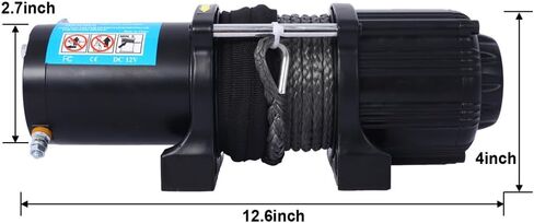 3500 lb ATV/UTV Electric Winch,12V Waterproof Winch Synthetic Rope Trailer Electric Winch with Wired Remote and Wireless Remote for ATV/UTV Towing, Boat, Off-Road (3500 lbs) in Kuwait
