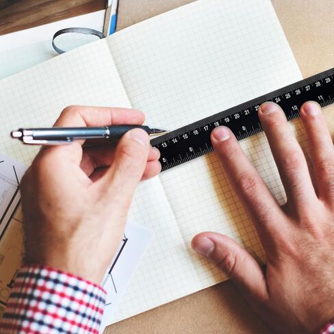 Metal Ruler 12 inch and 6 Inch,2 Pack Stainless Steel Rulers with Centimeters Millimeters Inches and Conversion Table, Black Straight Edge Ruler for School Office,Metric Rule in Saudi Arabia