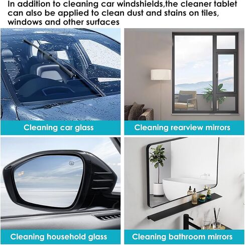 （100 PCS） Car Windshield Washer Tablets, Glass Cleaner, Concentrated Tablets, windshield wipers, Solid Windshield Effervescent Wiper Tablet for Car Window Glass Cleaning in Saudi Arabia