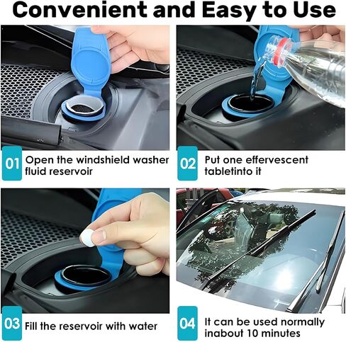 （100 PCS） Car Windshield Washer Tablets, Glass Cleaner, Concentrated Tablets, windshield wipers, Solid Windshield Effervescent Wiper Tablet for Car Window Glass Cleaning in Saudi Arabia