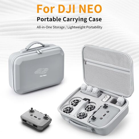 Carrying Case for DJI Neo, Portable Shoulder Bag Trave case for DJI Neo Drone, Fly More Combo, RC N3/N2 Remote Controller, battery,charger plug and Accessories (PU Leather Case Only) in Saudi Arabia
