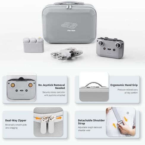 Carrying Case for DJI Neo, Portable Shoulder Bag Trave case for DJI Neo Drone, Fly More Combo, RC N3/N2 Remote Controller, battery,charger plug and Accessories (PU Leather Case Only) in Saudi Arabia