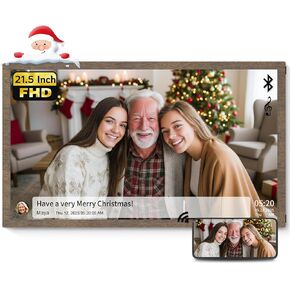 NexFoto 16.2 بوصة 32 جيجابايت واي فاي إطار صورة رقمي كبير للغاية إطار صور رقمي ذكي مع شاشة لمس HD IPS، جهاز تحكم عن بعد، تدوير تلقائي، مشاركة الصور والفيديو عبر التطبيق والبريد الإلكتروني، هدية للأجداد in Kuwait