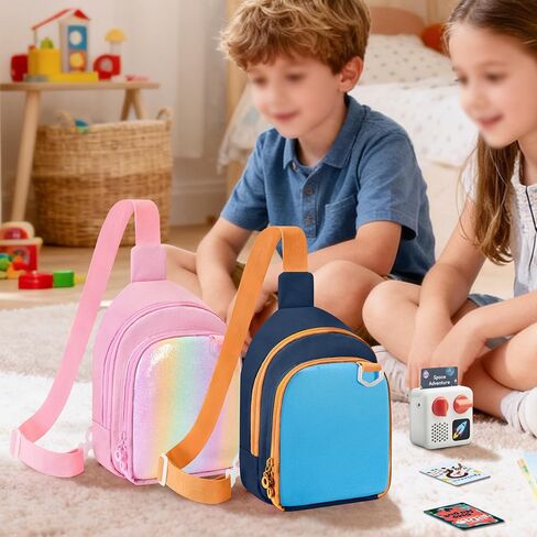 Carrying Chest Bag Compatible with Yoto Mini (2024 Edition) and Headphone, Card Holder up to 36 Cards, Travel Storage Case for Audio Player Accessories, with Adjustable Strap, Pink (Bag Only) in Saudi Arabia