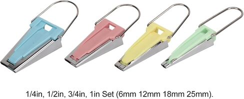 Bias Tape Makers Kit 4Pcs Stainless Steel Plastic Tape Makers Set 6mm 12mm 18mm 25mm for Fabric Sewing Quilting Leathercraft DIY Projects in Saudi Arabia