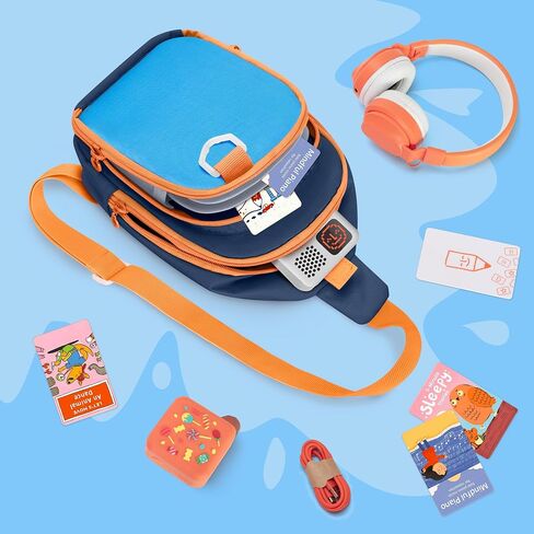 Carrying Chest Bag Compatible with Yoto Mini (2024 Edition) and Headphone, Card Holder up to 36 Cards, Travel Storage Case for Audio Player Accessories, with Adjustable Strap, Pink (Bag Only) in Saudi Arabia