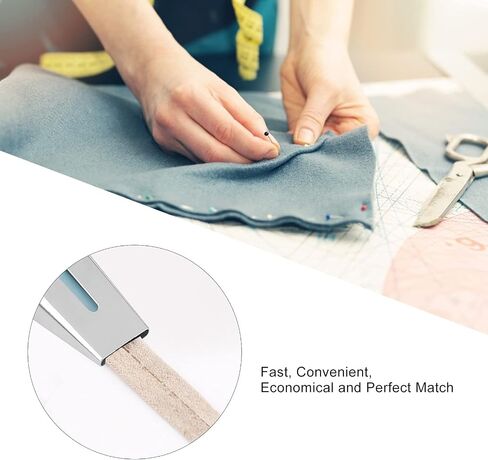 2PCS Bias Tape Maker, Fold Bias Tape Binding Tool for Quilting Binding Tool for Quilting Sewing Machine ﻿ (25mm Sky Blue) in Saudi Arabia