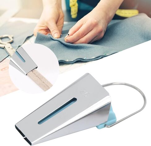 2PCS Bias Tape Maker, Fold Bias Tape Binding Tool for Quilting Binding Tool for Quilting Sewing Machine ﻿ (25mm Sky Blue) in Saudi Arabia