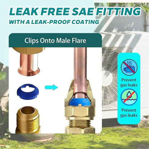 2 × 1/4 بوصة و2 × 3/8 بوصة تركيبات مضيئة SAE مانعة للتسرب، وصلات مضيئة SAE مانعة للتسرب HVAC تمنع تسرب غاز التبريد، مجموعة مانعة للتسرب لصمام شريدر، التبريد، التدفئة والتهوية وتكييف الهواء ومجموعة سبليت صغيرة in Kuwait