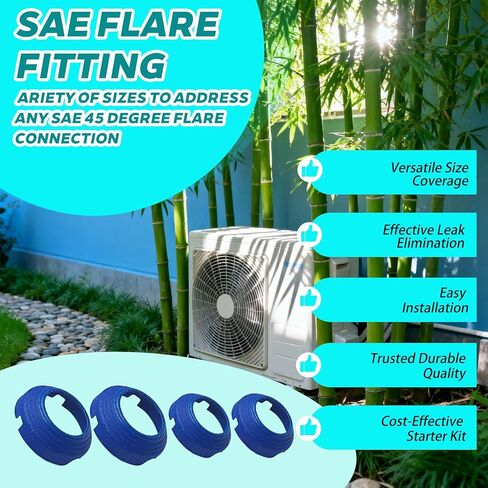 2 × 1/4 بوصة و2 × 3/8 بوصة تركيبات مضيئة SAE مانعة للتسرب، وصلات مضيئة SAE مانعة للتسرب HVAC تمنع تسرب غاز التبريد، مجموعة مانعة للتسرب لصمام شريدر، التبريد، التدفئة والتهوية وتكييف الهواء ومجموعة سبليت صغيرة in Kuwait