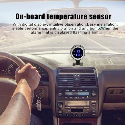 Yosoo Health Gear Digital Water Temperature Gauge LED Voltmeter, Round Water Coolant Temperature Gauge Kit DC 9V36V Water Temp Gauge for Car Motorcycle ATV in Saudi Arabia