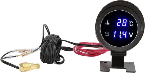 Yosoo Health Gear Digital Water Temperature Gauge LED Voltmeter, Round Water Coolant Temperature Gauge Kit DC 9V36V Water Temp Gauge for Car Motorcycle ATV in Saudi Arabia