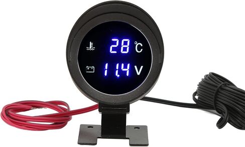 Yosoo Health Gear Digital Water Temperature Gauge LED Voltmeter, Round Water Coolant Temperature Gauge Kit DC 9V36V Water Temp Gauge for Car Motorcycle ATV in Saudi Arabia