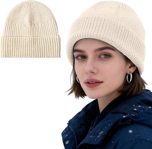 Classic Ribbed Knit Beanie Hats for Men and Women - Soft Warm Winter Caps, Multi-Color Casual Skull Caps for Cold Weather in Saudi Arabia