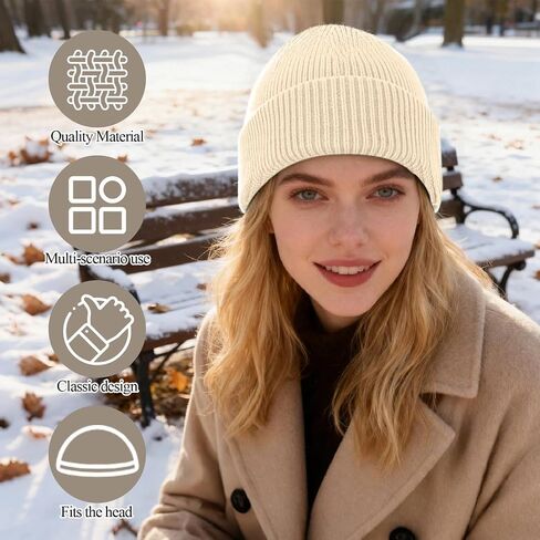 Classic Ribbed Knit Beanie Hats for Men and Women - Soft Warm Winter Caps, Multi-Color Casual Skull Caps for Cold Weather in Saudi Arabia