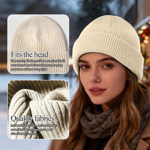 Classic Ribbed Knit Beanie Hats for Men and Women - Soft Warm Winter Caps, Multi-Color Casual Skull Caps for Cold Weather in Saudi Arabia