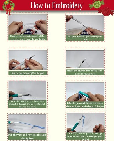 Fortilo Punch Needle Kit with Fabric | Christmas Tree, Hoop, Yarn, Step-by-Step Guide, Video Tutorial – Ideal Crafts for Adults, Christmas Gifts, Home Decoration, Parent-Child Craft Activities in Saudi Arabia