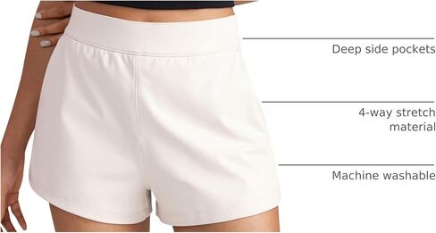 CRZ YOGA 4-Way Stretch Womens Shorts Casual Comfy High Waisted Golf Hiking Lounge Athletic Short with Pockets in Saudi Arabia