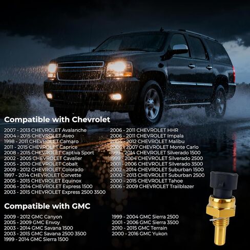 Engine Coolant Temperature Sensor for 1999-2014 Chevrolet Silverado, 1999-2014 GMC Sierra, 2000-2015 Chevrolet Tahoe, 2000-2016 GMC Yukon, 2000-2014 Chevrolet Suburban, 2134514, 19236568 in Saudi Arabia