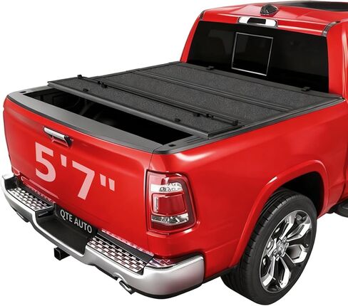 استبدال غطاء الوجه الصلب رباعي الطي PM Auto لسرير 2024 Ford F-150 Lightning مقاس 5'7 بوصات (67 بوصة) in Saudi Arabia