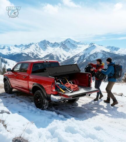 استبدال غطاء الوجه الصلب رباعي الطي PM Auto لسرير 2024 Ford F-150 Lightning مقاس 5'7 بوصات (67 بوصة) in Saudi Arabia