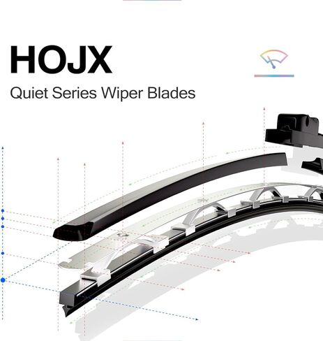 Quiet Front Windshield Wiper Blades 22 inch and 22 inch Set of 2, OEM Quality All-Season Windshield Wipers,U&J-Hook for My Car/Automotive Replacement, Easy to Install OEM Replacement Parts in Saudi Arabia