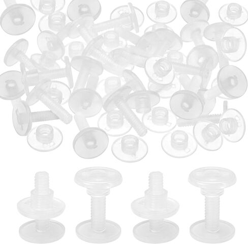 20 Sets 8mm Chicago Screws Plastic Screw Binding Post Rivets for Leather Belt Scrapbook Photo Albums Clear in Saudi Arabia