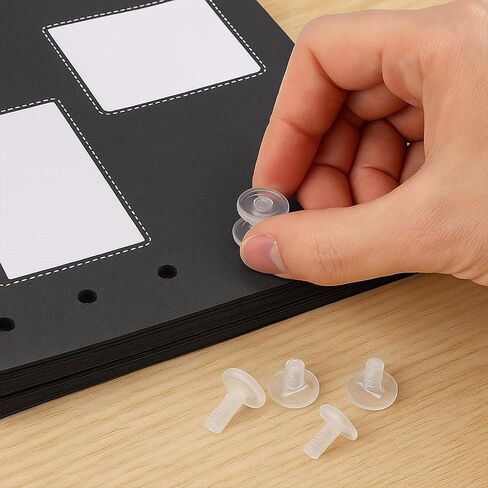 20 Sets 8mm Chicago Screws Plastic Screw Binding Post Rivets for Leather Belt Scrapbook Photo Albums Clear in Saudi Arabia