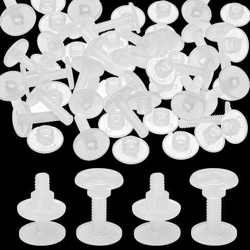 20 Sets 8mm Chicago Screws Plastic Screw Binding Post Rivets for Leather Belt Scrapbook Photo Albums Clear in Saudi Arabia