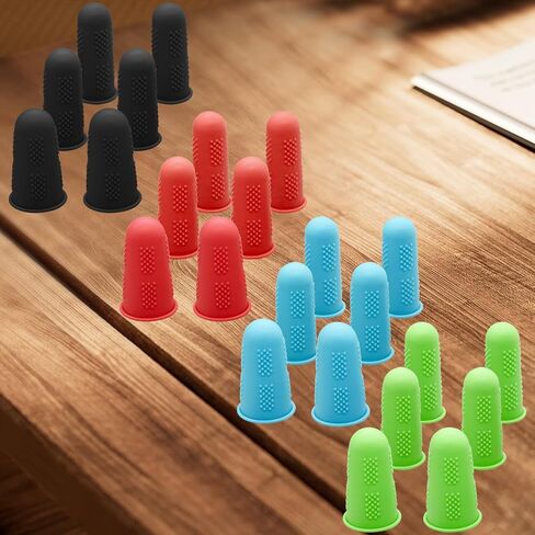 24Pcs Rubber Finger Protectors, Silicone Finger Protectors, Hot Glue Fingers Tips Pads Rubber Thimble Rubber Finger Protectors, Rubber Finger Tips for Sorting Mail Hot Glue Gun Sewing (3 Sizes) in Saudi Arabia