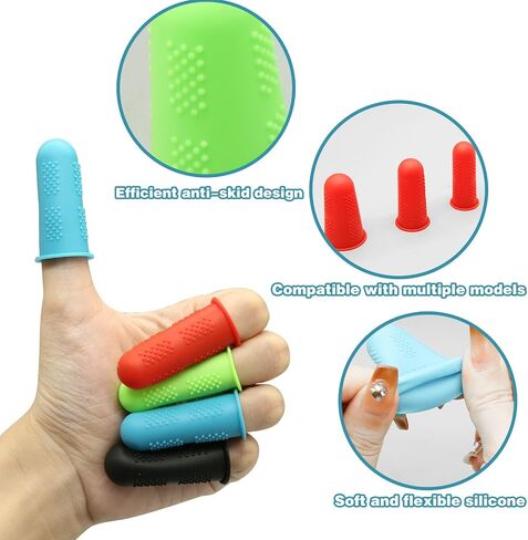 24Pcs Rubber Finger Protectors, Silicone Finger Protectors, Hot Glue Fingers Tips Pads Rubber Thimble Rubber Finger Protectors, Rubber Finger Tips for Sorting Mail Hot Glue Gun Sewing (3 Sizes) in Saudi Arabia