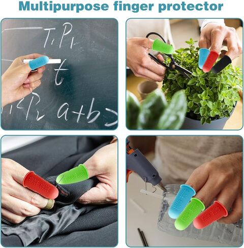 24Pcs Rubber Finger Protectors, Silicone Finger Protectors, Hot Glue Fingers Tips Pads Rubber Thimble Rubber Finger Protectors, Rubber Finger Tips for Sorting Mail Hot Glue Gun Sewing (3 Sizes) in Saudi Arabia