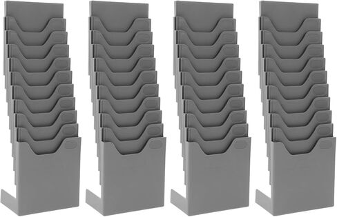 4pcs Warehouse Material Card Stand: 10 Grid Standing Time Card Holder Organizer Vertical Shelf Display Rack For Attendance For Employee Information Sorting in Saudi Arabia