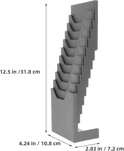 4pcs Warehouse Material Card Stand: 10 Grid Standing Time Card Holder Organizer Vertical Shelf Display Rack For Attendance For Employee Information Sorting in Saudi Arabia
