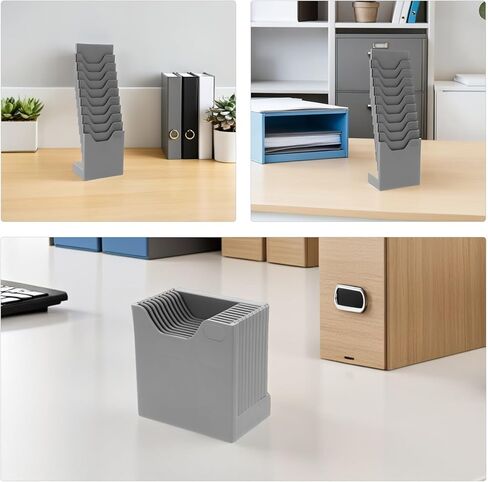 4pcs Warehouse Material Card Stand: 10 Grid Standing Time Card Holder Organizer Vertical Shelf Display Rack For Attendance For Employee Information Sorting in Saudi Arabia