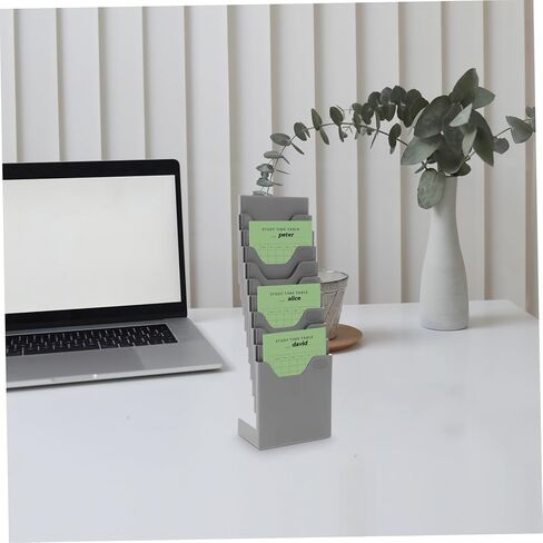 Slot Vertical Card Rack Organizer with Multi-pocket Storage Warehouse Label Holder for Attendance Employee Badges Detachable Desktop Shelf for Office and Industrial Use in Saudi Arabia