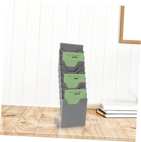Slot Vertical Card Rack Organizer with Multi-pocket Storage Warehouse Label Holder for Attendance Employee Badges Detachable Desktop Shelf for Office and Industrial Use in Saudi Arabia