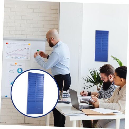 Wall-Mounted Attendance Card Rack Retractable Cards Storage Organizer with Slots Heavy-Duty Pocket Holder for Office School Warehouse Label Display Random Color in Saudi Arabia