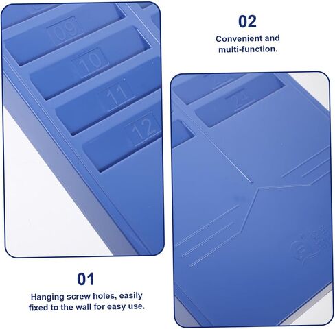 Wall-Mounted Attendance Card Rack Retractable Cards Storage Organizer with Slots Heavy-Duty Pocket Holder for Office School Warehouse Label Display Random Color in Saudi Arabia
