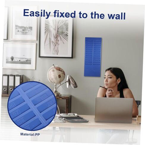 Wall-Mounted Attendance Card Rack Retractable Cards Storage Organizer with Slots Heavy-Duty Pocket Holder for Office School Warehouse Label Display Random Color in Saudi Arabia