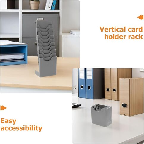 Gadpiparty 4pcs Time Cards Rack: Retractable Time Card Holder With 10-Pocket Slots Plastic Attendance Payroll Rack For Office Desktop Use in Saudi Arabia