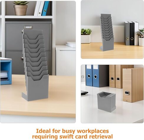 Gadpiparty 4pcs Time Cards Rack: Retractable Time Card Holder With 10-Pocket Slots Plastic Attendance Payroll Rack For Office Desktop Use in Saudi Arabia