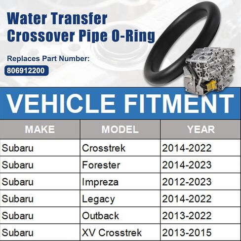 806912200 O-Ring (12.3X2.4mm) - CVT Transmission Control Valve Seal Compatible with Subaru Crosstrek Impreza Forester Legacy Outback XV Crosstrek 806912200 2Pack in Saudi Arabia