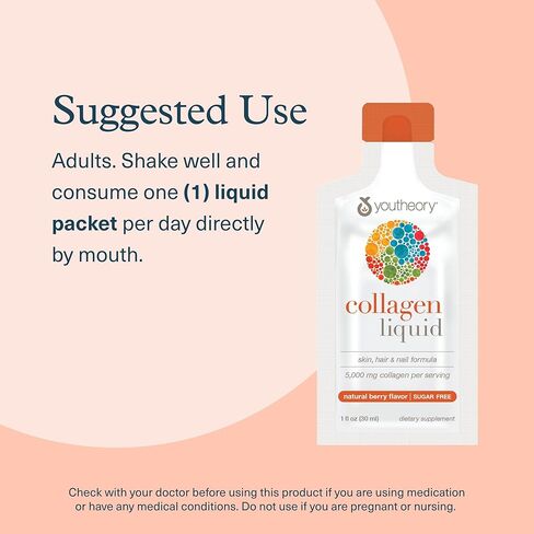 سائل الكولاجين من يوثيوري، ينشط البشرة والشعر والأظافر، نكهة التوت، 30 عبوة in Kuwait