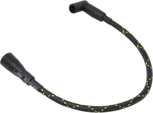 DRAGON FIRE PERFORMANCE Low Ohm Coil Spark Plug Wire 8mm Vintage Look Black and Yellow Cloth Braided Wire Compatible With All Male Post Caps to Female Socket Ignition Coils Oem Fit PWJ302-BLKBR in Saudi Arabia