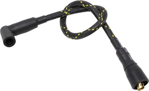 DRAGON FIRE PERFORMANCE Low Ohm Coil Spark Plug Wire 8mm Vintage Look Black and Yellow Cloth Braided Wire Compatible With All Male Post Caps to Female Socket Ignition Coils Oem Fit PWJ302-BLKBR in Saudi Arabia