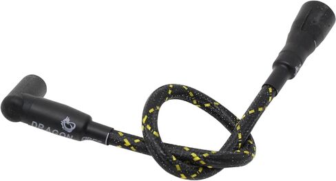 DRAGON FIRE PERFORMANCE Low Ohm Coil Spark Plug Wire 8mm Vintage Look Black and Yellow Cloth Braided Wire Compatible With All Male Post Caps to Female Socket Ignition Coils Oem Fit PWJ302-BLKBR in Saudi Arabia