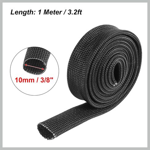 Fiberglass Heat Wire Shield Sleeve Heat High Temp Shield Adjustable Heat Shield 3.2ft 10mm 3/8" Black for Car Wire Protection Replacement Car Parts in Saudi Arabia