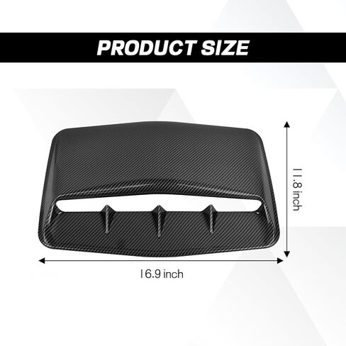 Car Hood Vents, Decorative Air Flow Intake Hood Scoop Vent Turbo Bonnet Cover, Vehicle Engine Cooling Intake Vent Trim Cover, Universal Exterior Car Accessories Decoration (Carbon Fiber) in Saudi Arabia